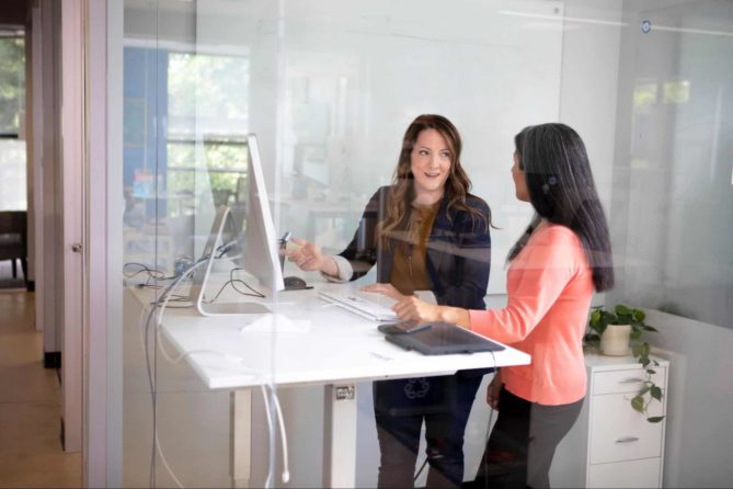 two people at a computer