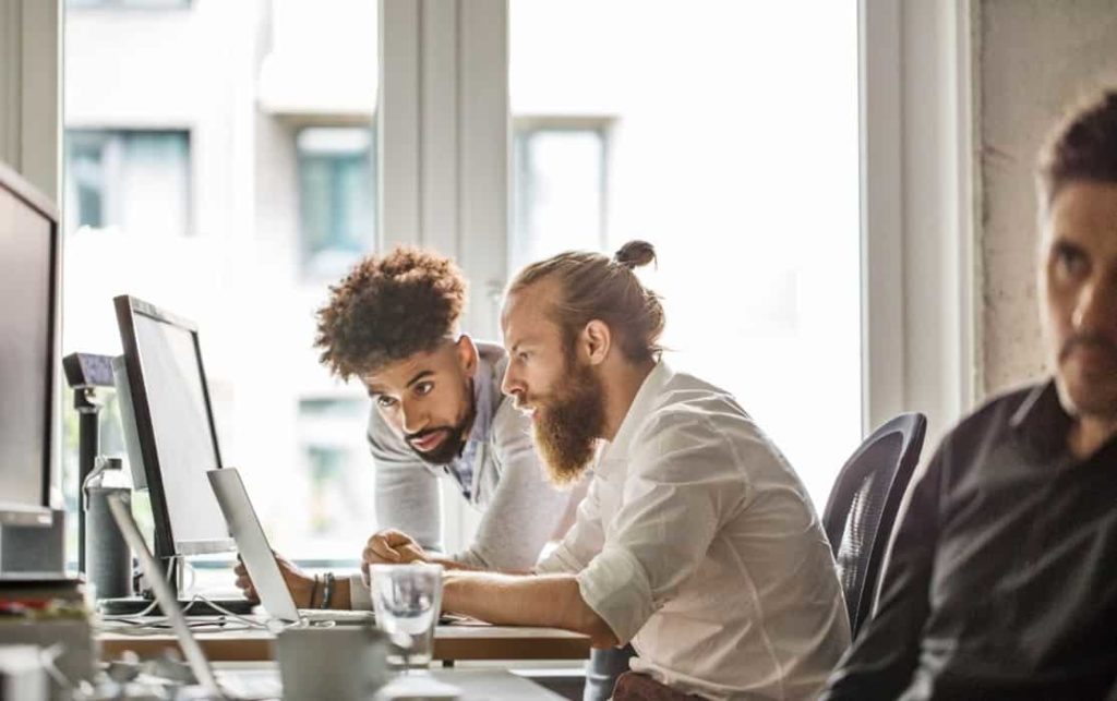 office workers at desk