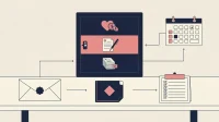 Flat vector filing cabinet organizing donor, grant, and program documents for a nonprofit workflow