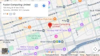 Map showing Fusion Computing Toronto HQ at 100 King St W, Suite 5700